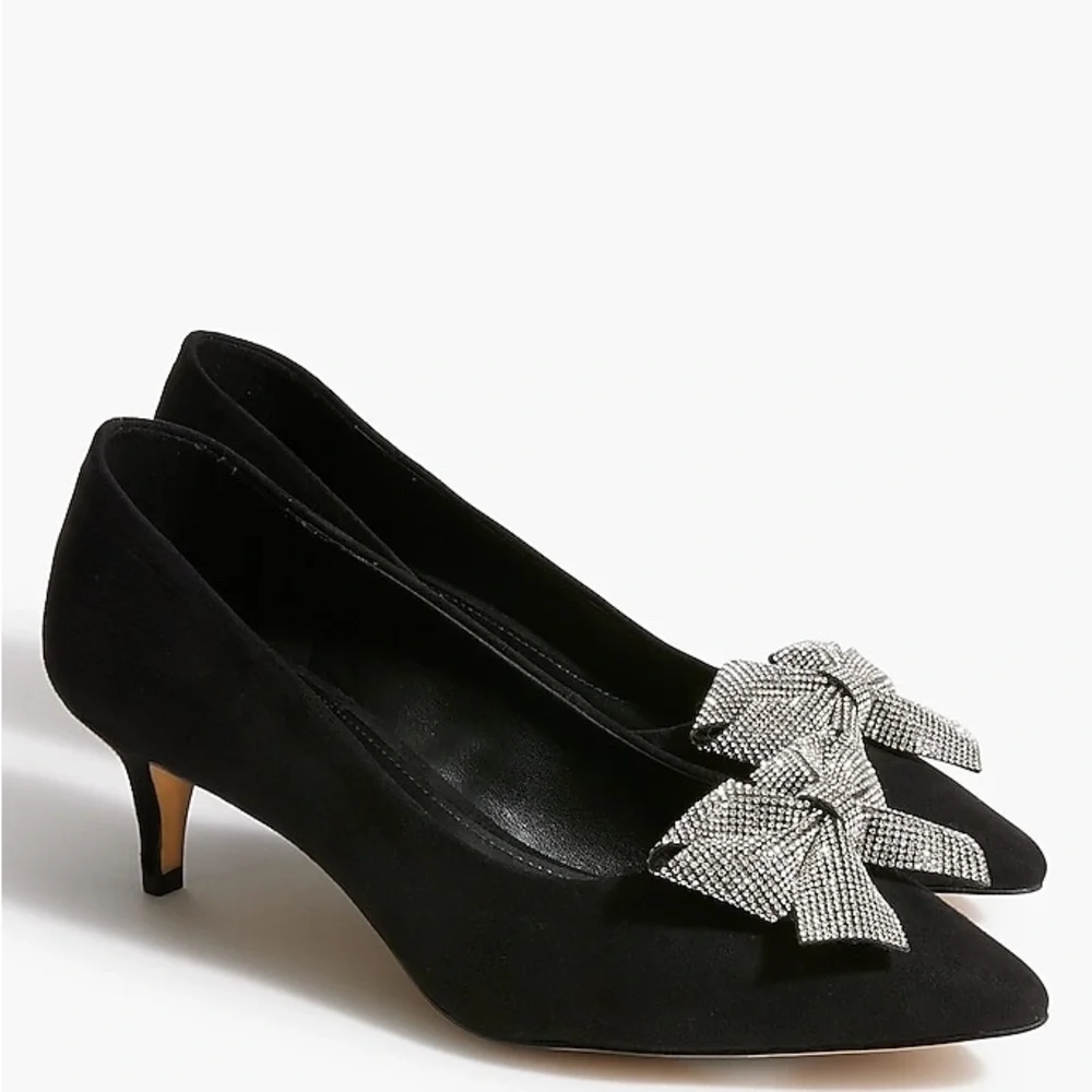 J Crew Rhinestone bow Esme heels CD247